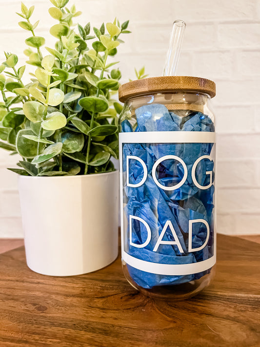Dog Dad Glass Tumbler